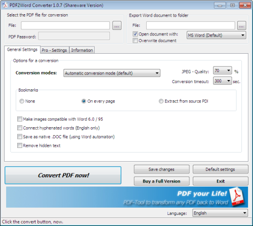 PDF to WORD Converter for Windows