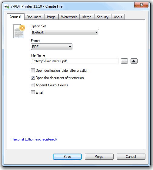 Click to view 7-PDF Printer 8.2.0.1406 screenshot