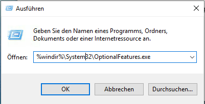 Windows 10 Features installieren