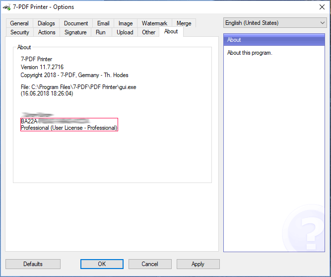 Option Dialog Win 10 / About Option Dialog Win 10 / About
