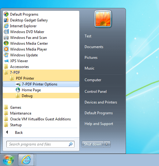 Option Dialog Win 7 Option Dialog Win 7