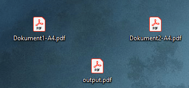 output.pdf enthält nun zwei Seiten nach der Verschmelzung