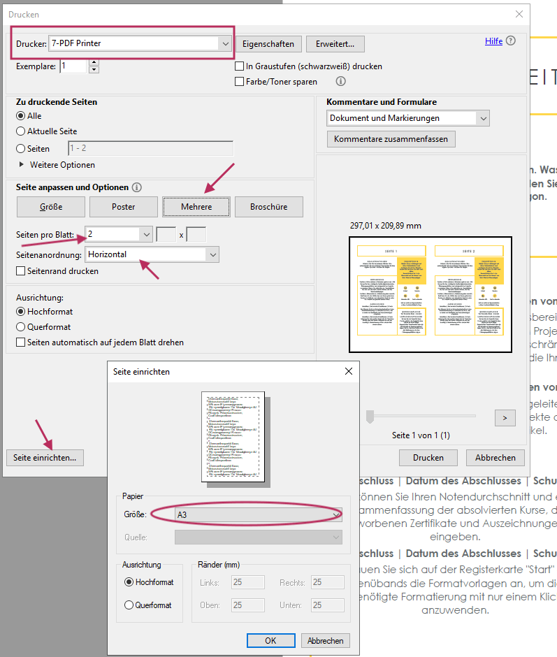 pdf datei a4 seite quer